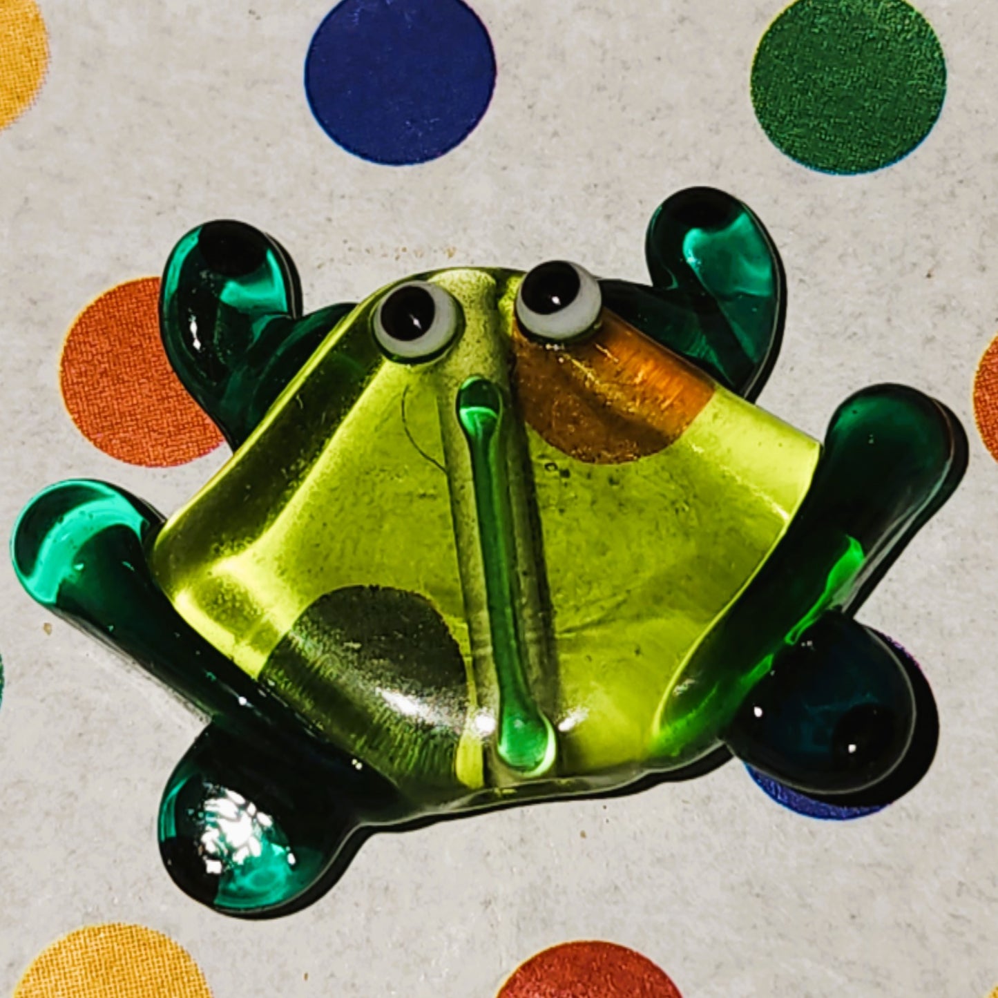 Glass handmade lampwork bead FROG (2.8CM WIDE)