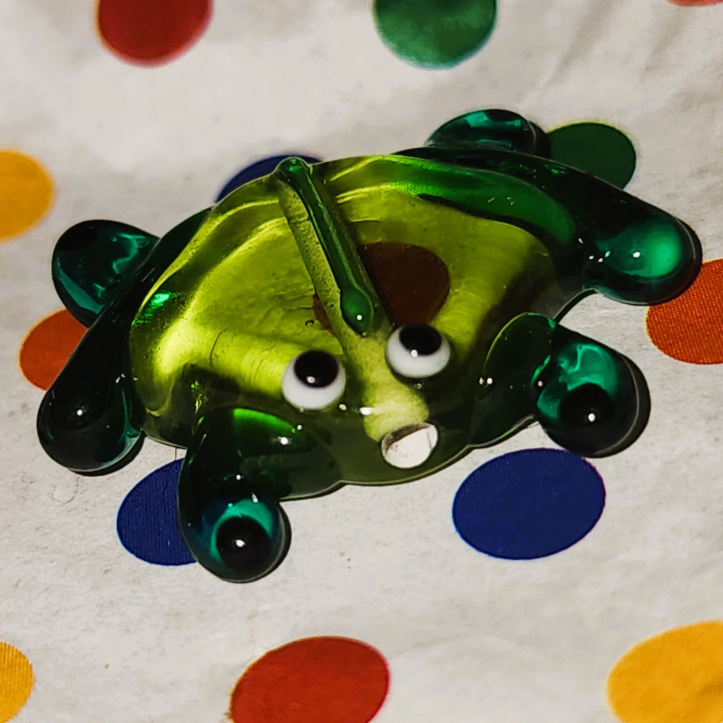 Glass handmade lampwork bead FROG (2.8CM WIDE)