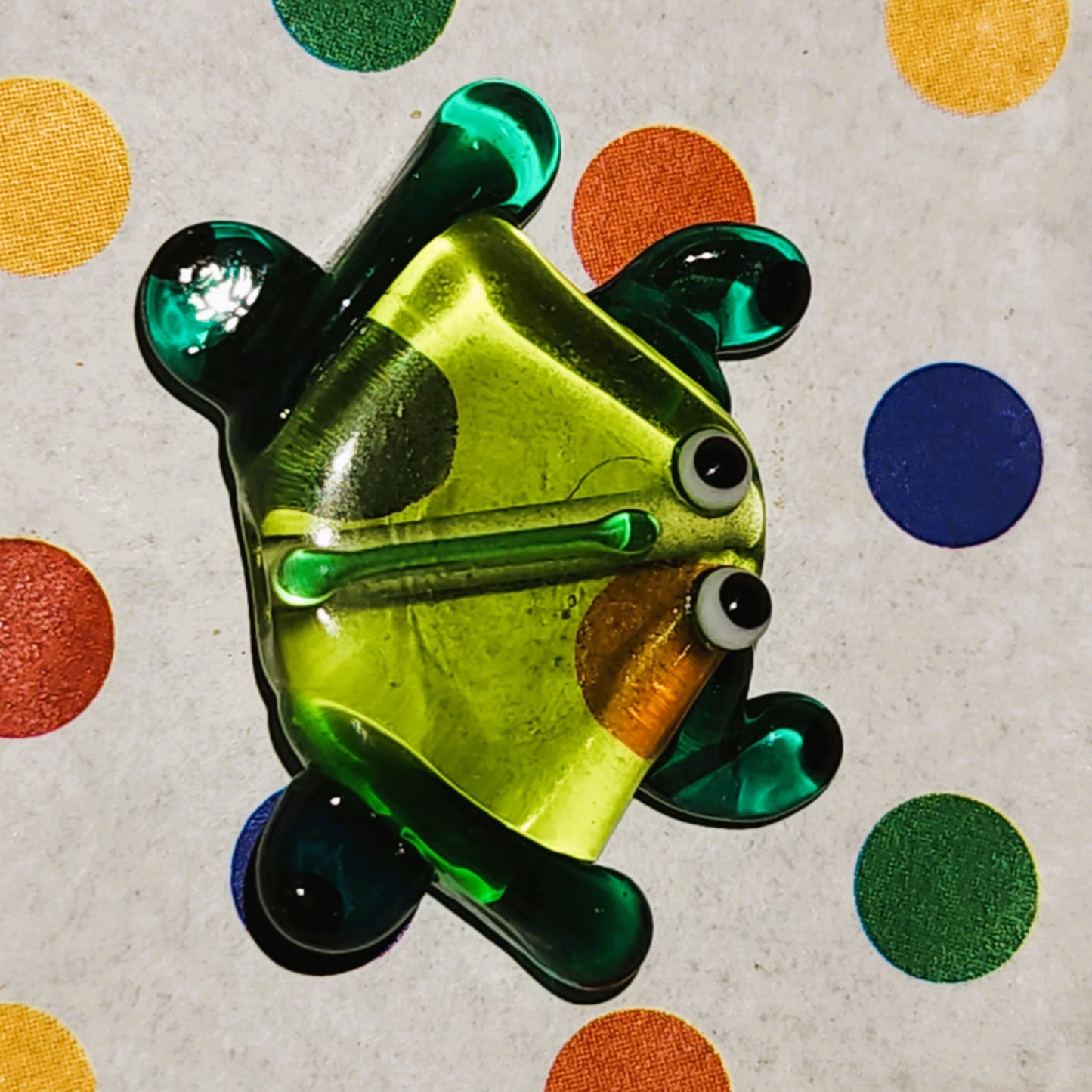 Glass handmade lampwork bead FROG (2.8CM WIDE)