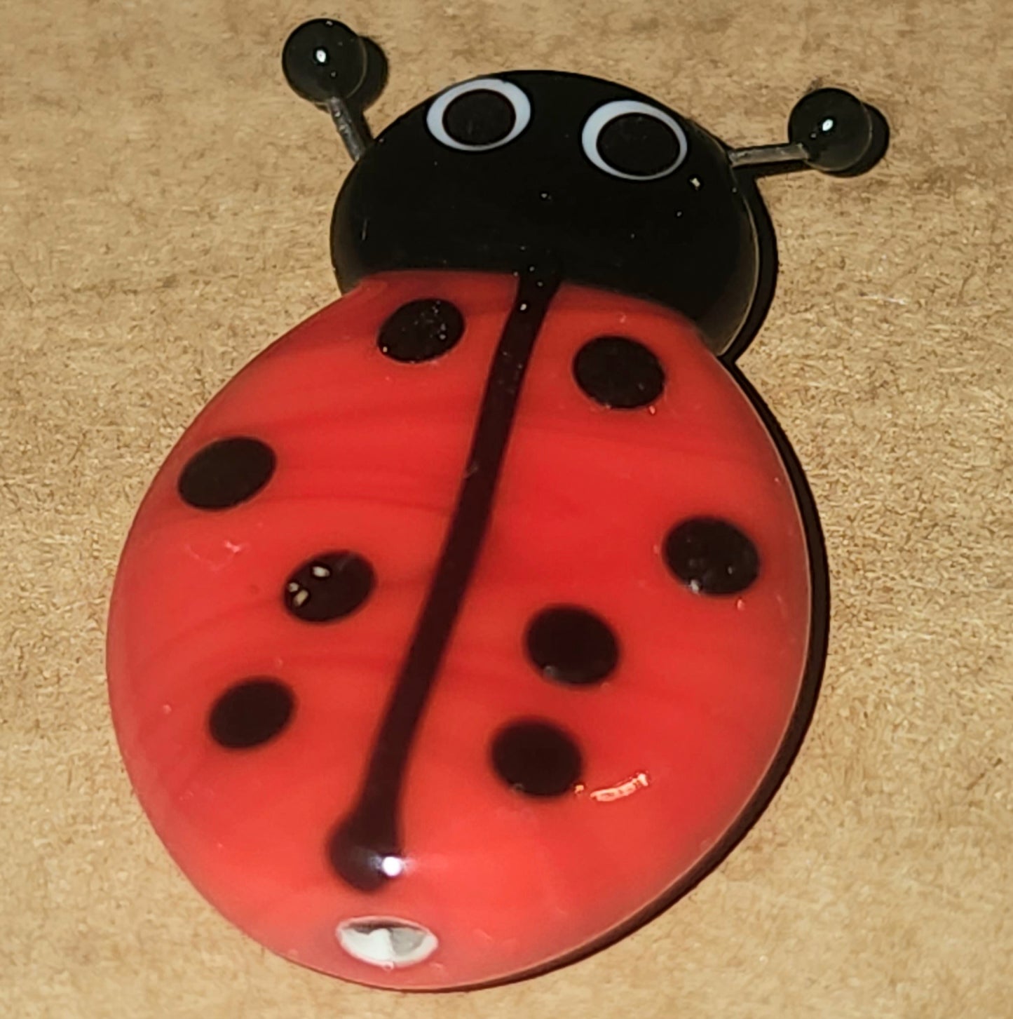 Glass handmade lampwork bead LADYBUG (3cm high)