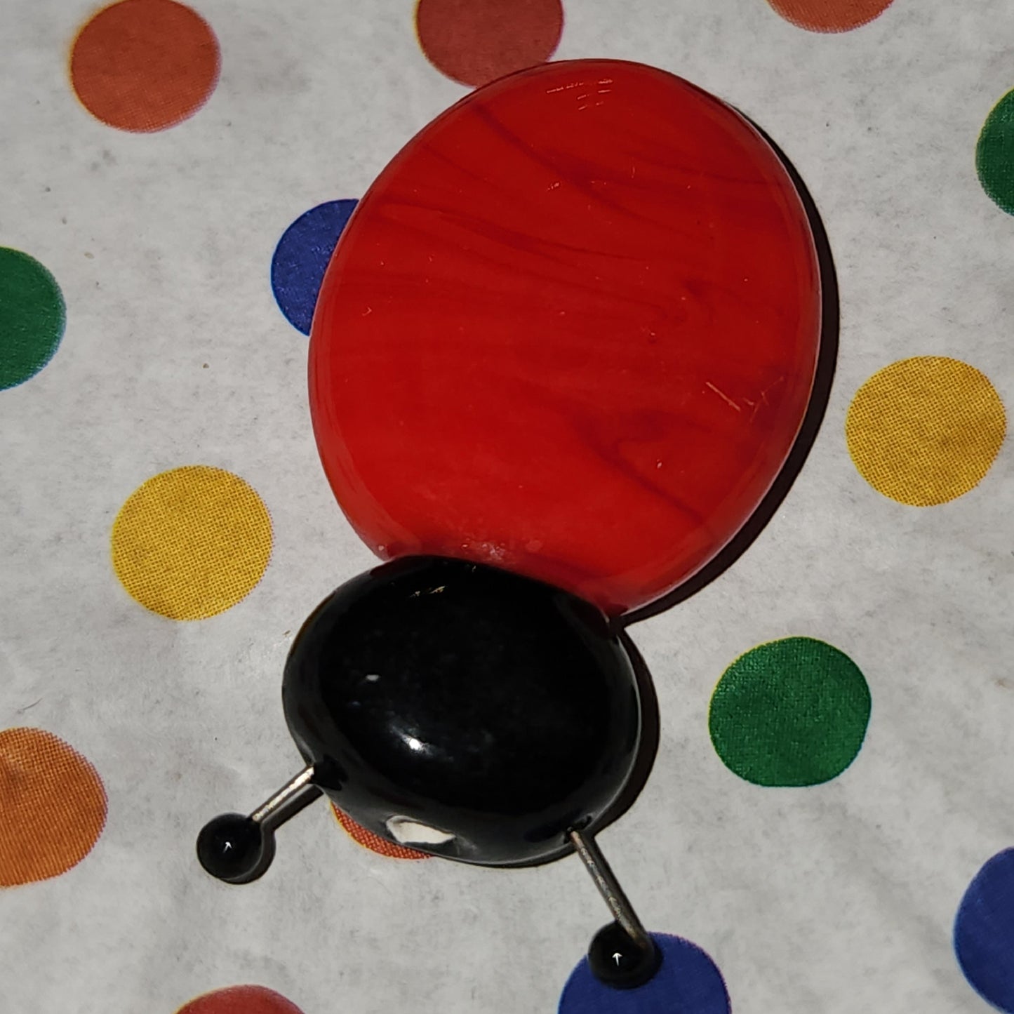 Glass handmade lampwork bead LADYBUG (3cm high)