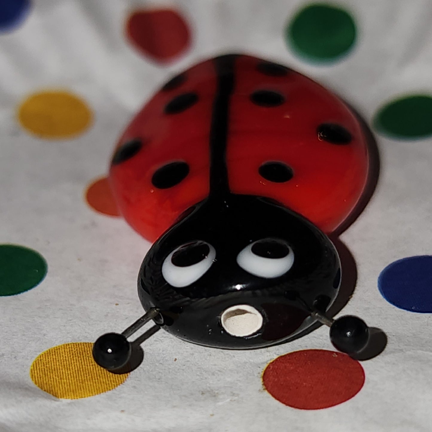 Glass handmade lampwork bead LADYBUG (3cm high)