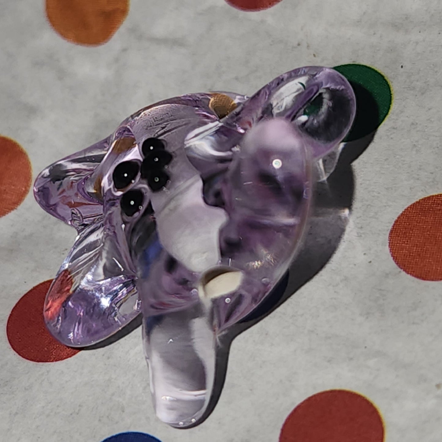 Glass handmade lampwork curly flower bead LAVENDER
