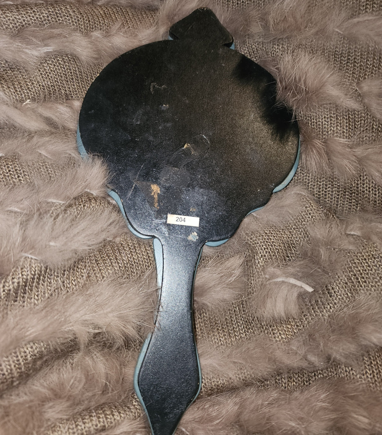 Hand-held glass decorative mirror (10")