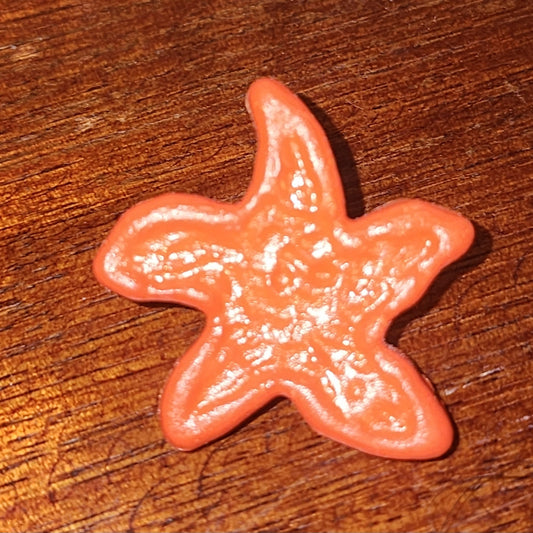 Starfish button Tangerine 2.8cm