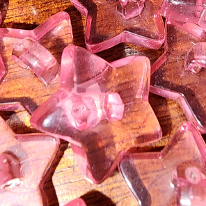 Star button baby pink clear 1.7cm (shank back)