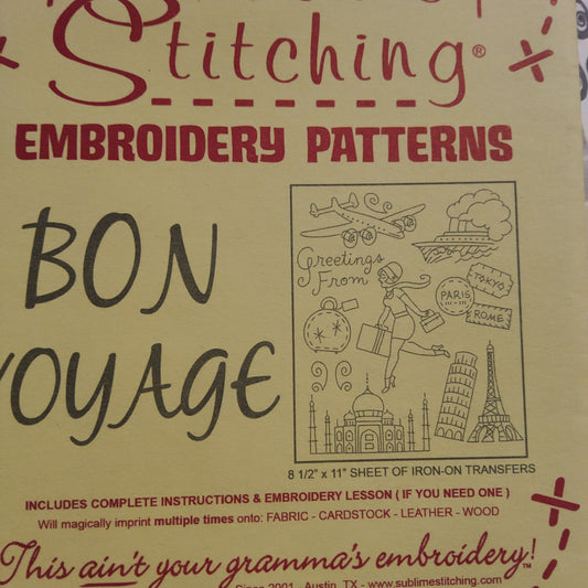 Bon Voyage by Sublime Stitching Iron-on transfers for Embroidery *