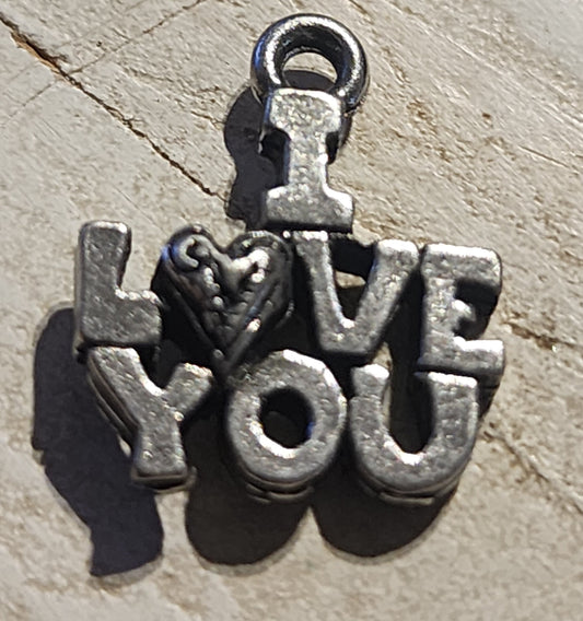 Metal I Love You charm
