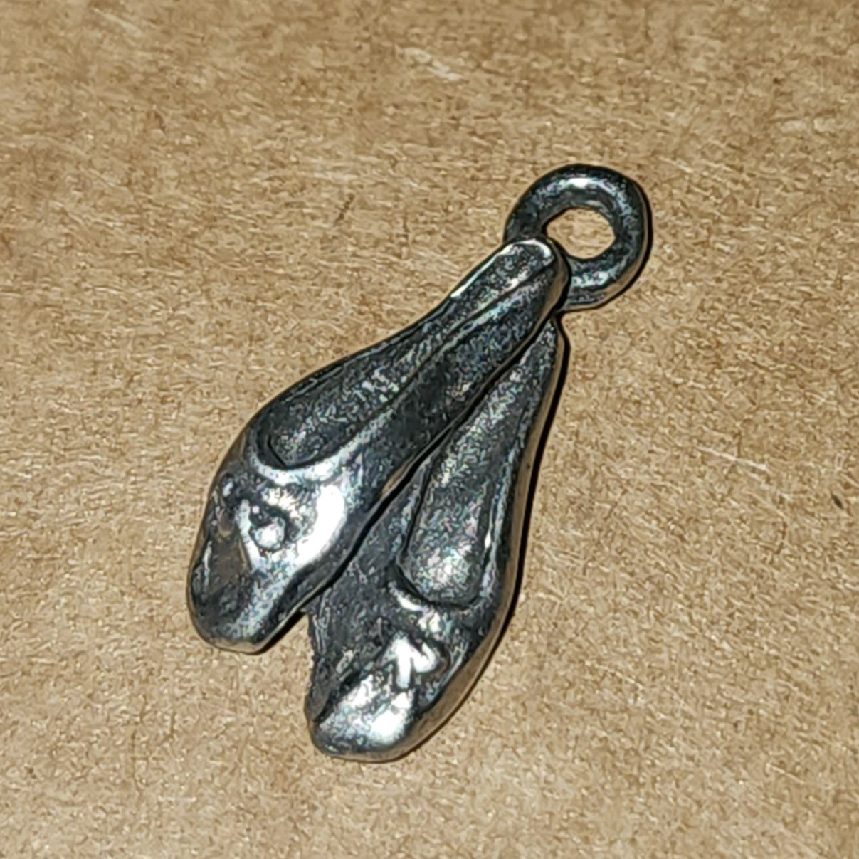 Metal ballet shoes charm