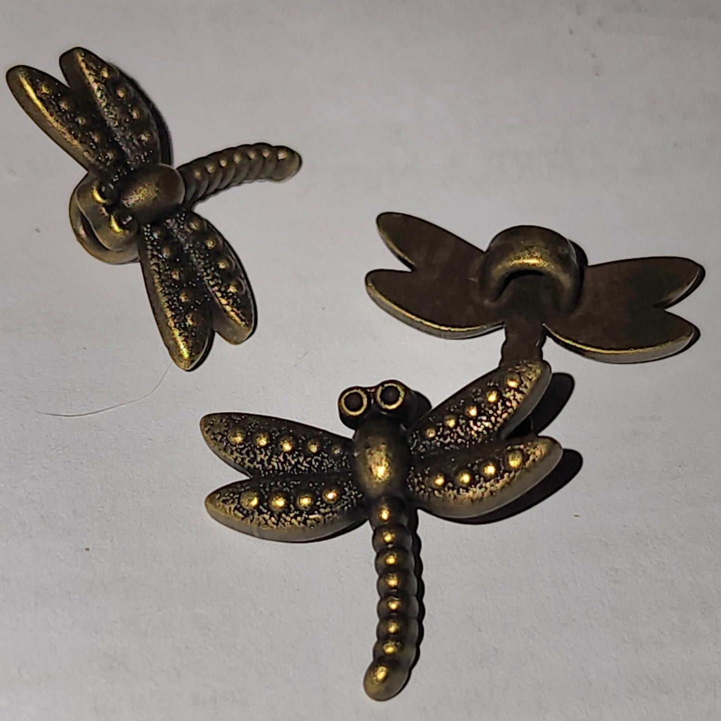 Dragonfly button antique bronze 2cm