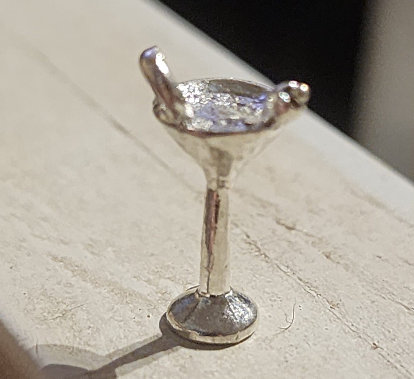 Metal Martini glass charm