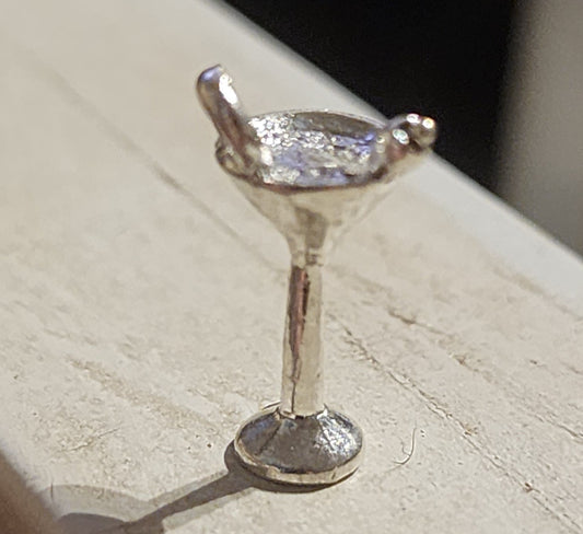 Metal Martini glass charm