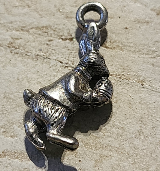 Metal Easter Bunny charm