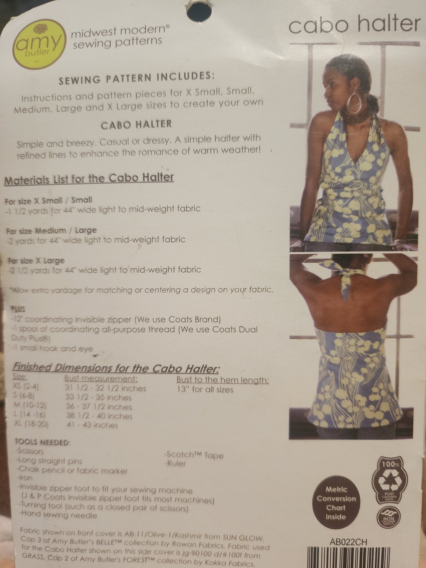 Amy Butler - Patterns - Clothing - Cabo Halter AB022CH