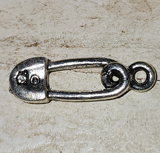 Metal safety pin charm
