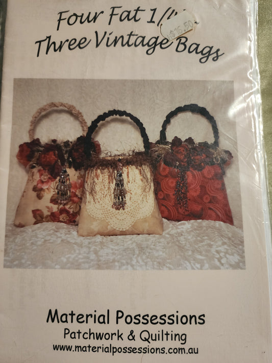 Four Fat 1/4's THREE VINTAGE BAGS by Material Possessions *