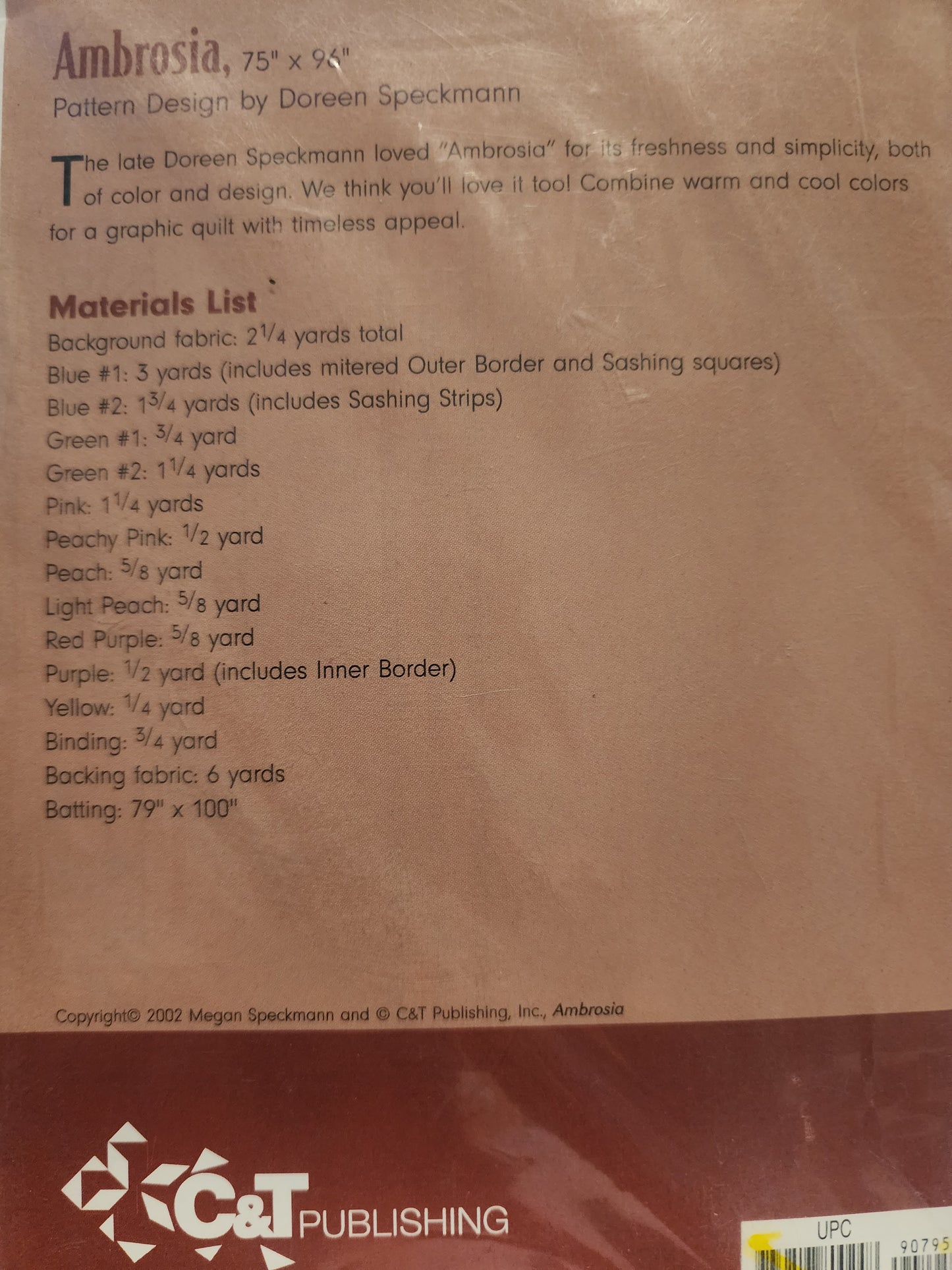 Ambrosia quilt pattern by Doreen Speckmann 80024