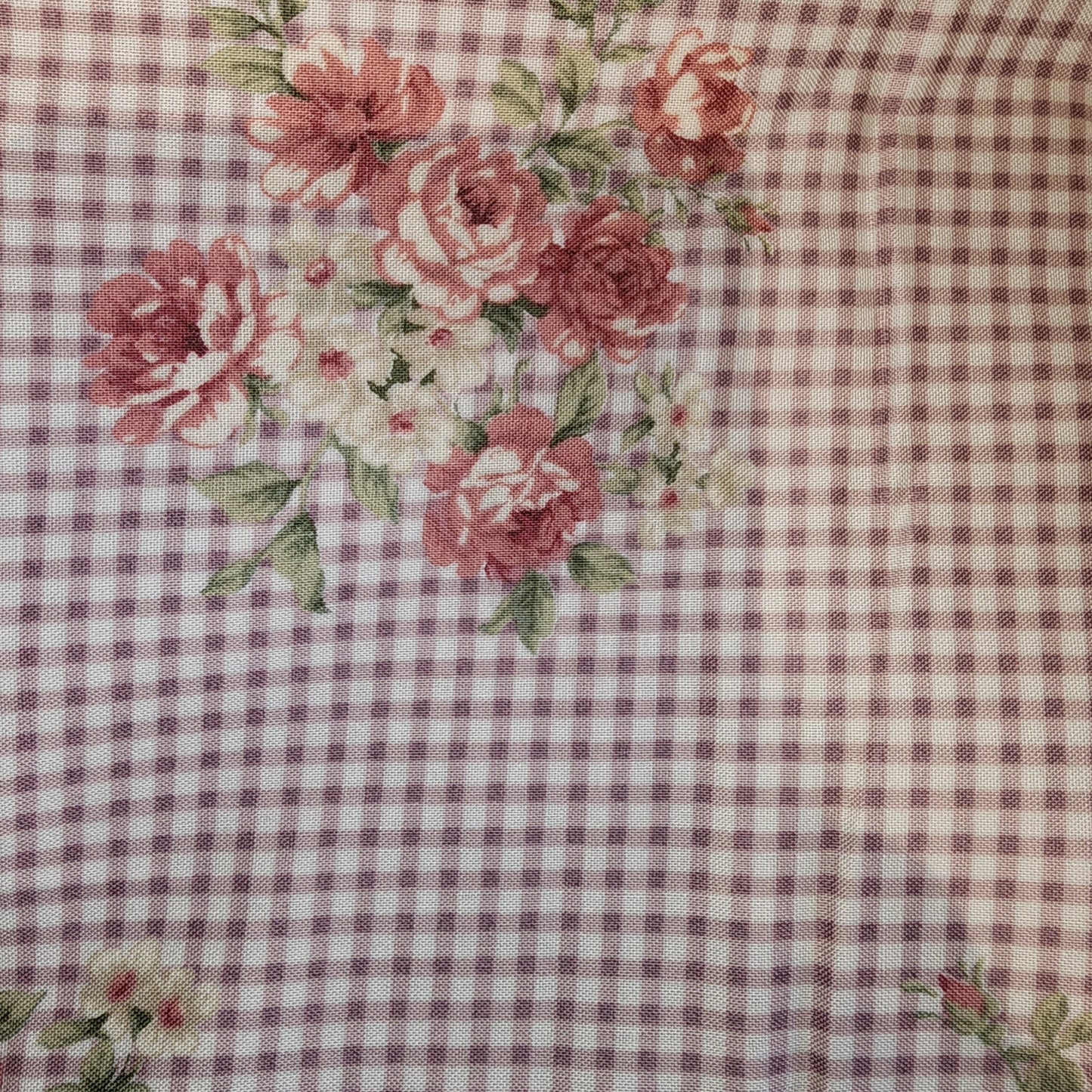 YUWA sixty-eight collection lilac gingham with posies (roses)