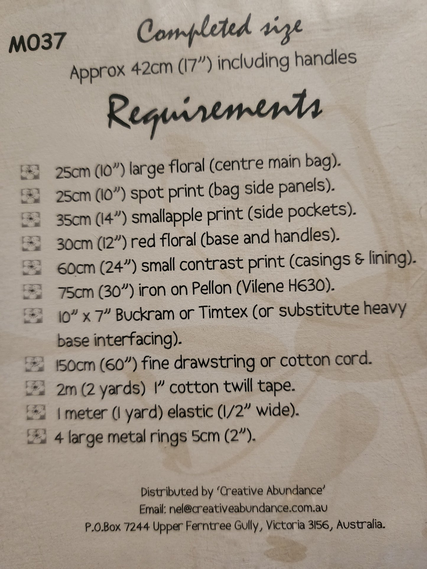 Toffee Apple bag pattern by Melly & Me MO37 *