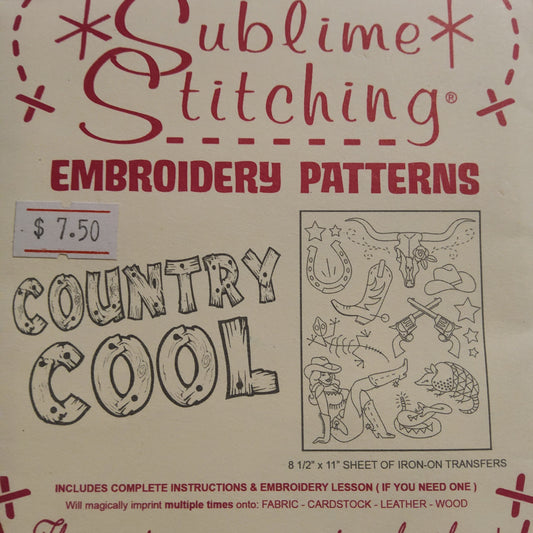 Country cool by Sublime Stitching Iron-on transfers for Embroidery*