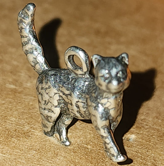 Metal Walking Cat charm