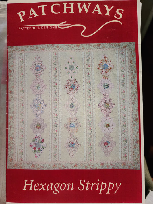 Hexagon Strippy quilt pattern by Patchways