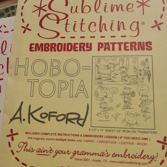 Hobotopia by Sublime Stitching Iron-on transfers for Embroidery *