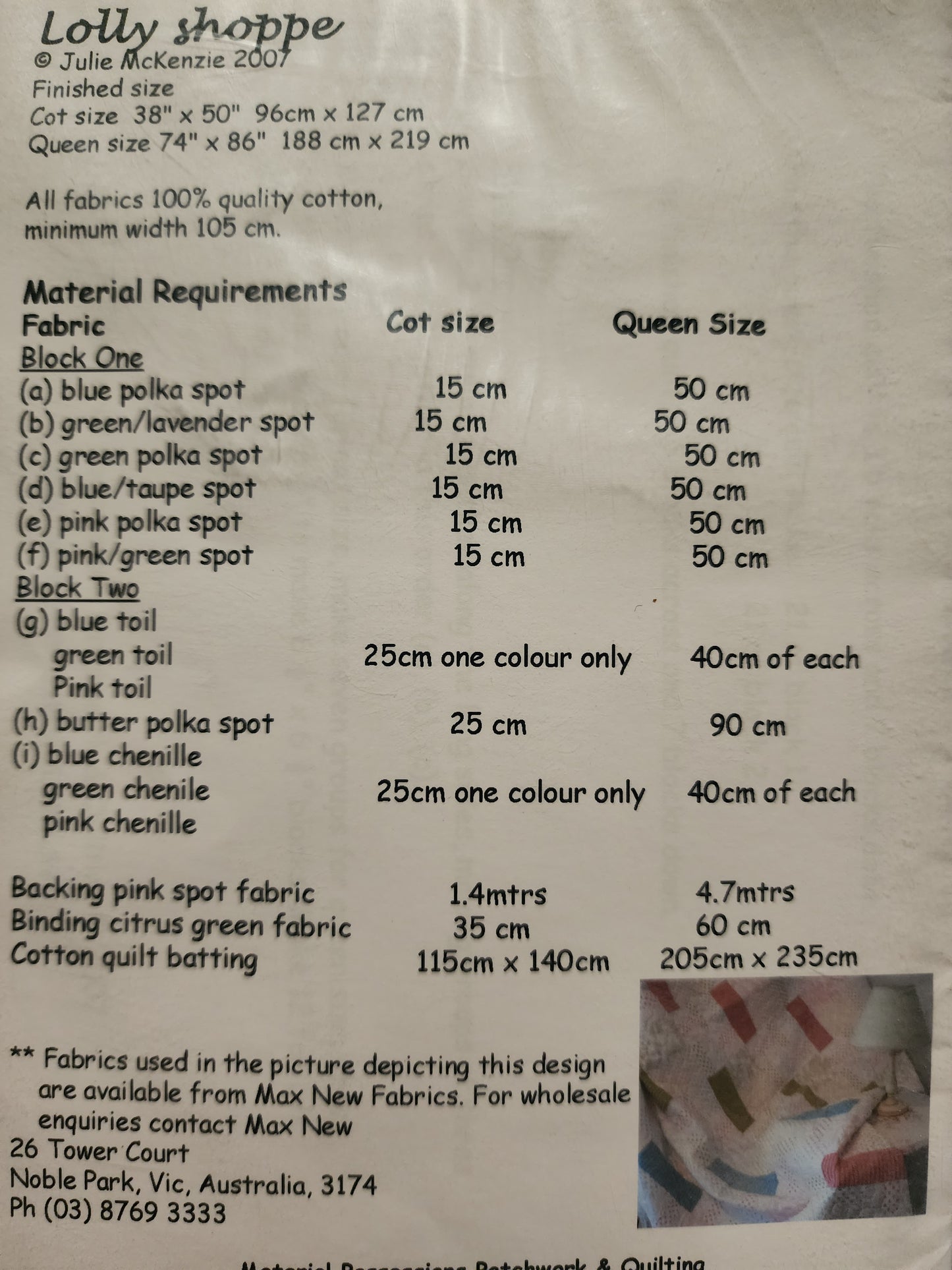 Lolly Shoppe quilt pattern