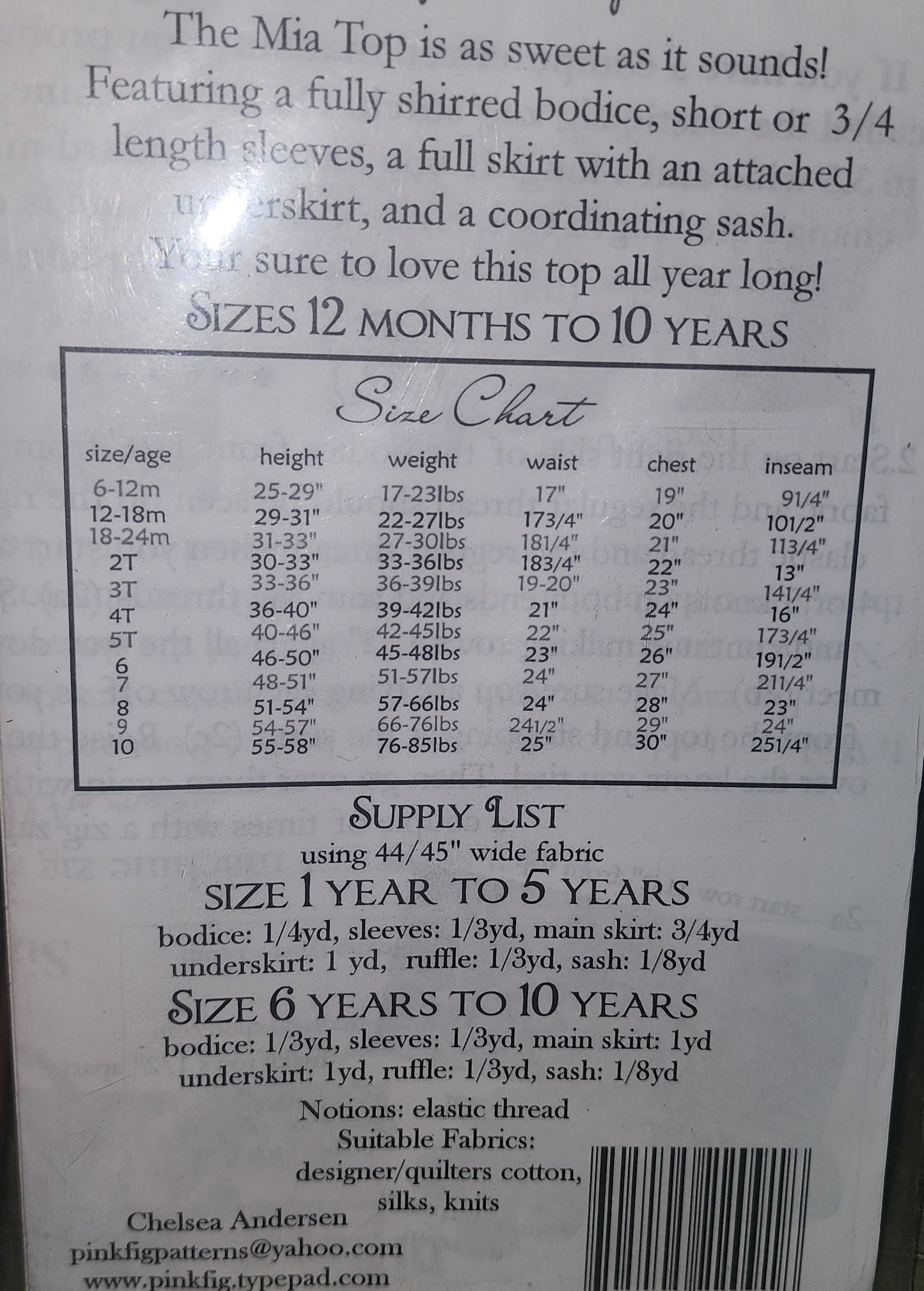 The Mia Top No.14 by Pink Fig Designs