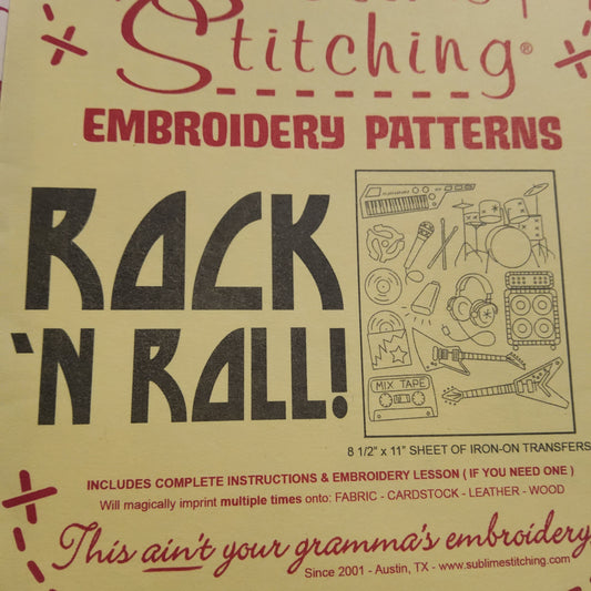 Rock 'N Roll by Sublime Stitching Iron-on transfers for Embroidery *