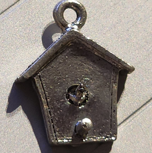 Metal birdhouse charm