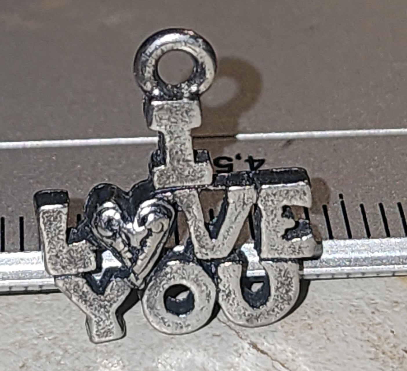 Metal I Love You charm