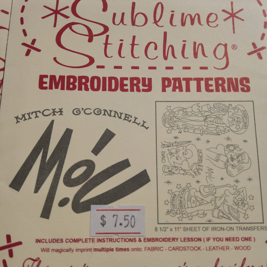 Mou (Mitch O'Connell) iron-on embroidery pattern by Sublime Stitching *