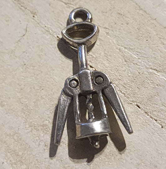 Metal corkscrew charm