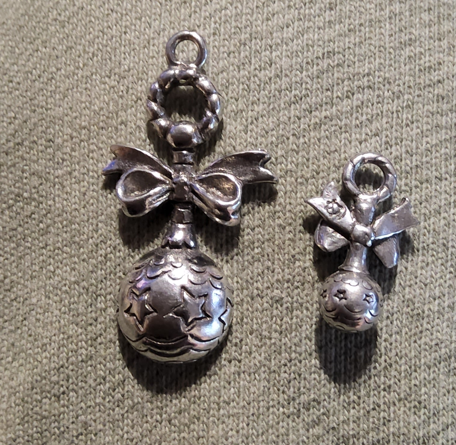 Metal Baby Rattle Charm-2 sizes – Fred the Needle
