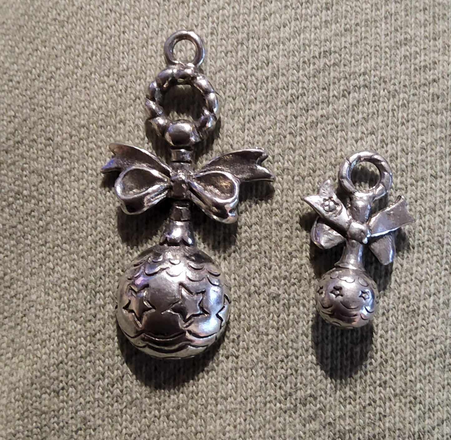 Metal Baby Rattle Charm-2 sizes