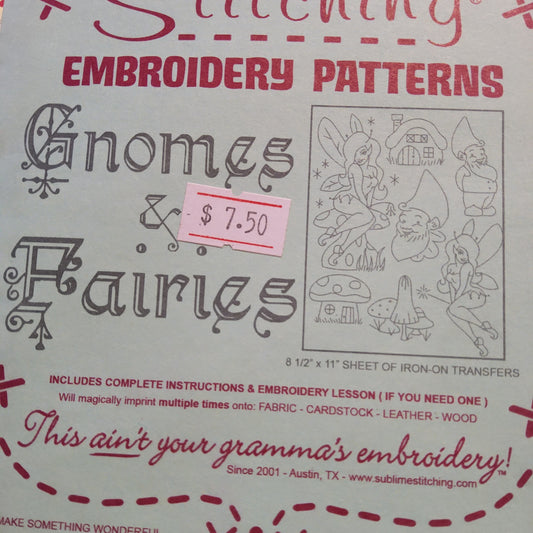 Gnomes & Fairies by Sublime Stitching Iron-on transfers for Embroidery *
