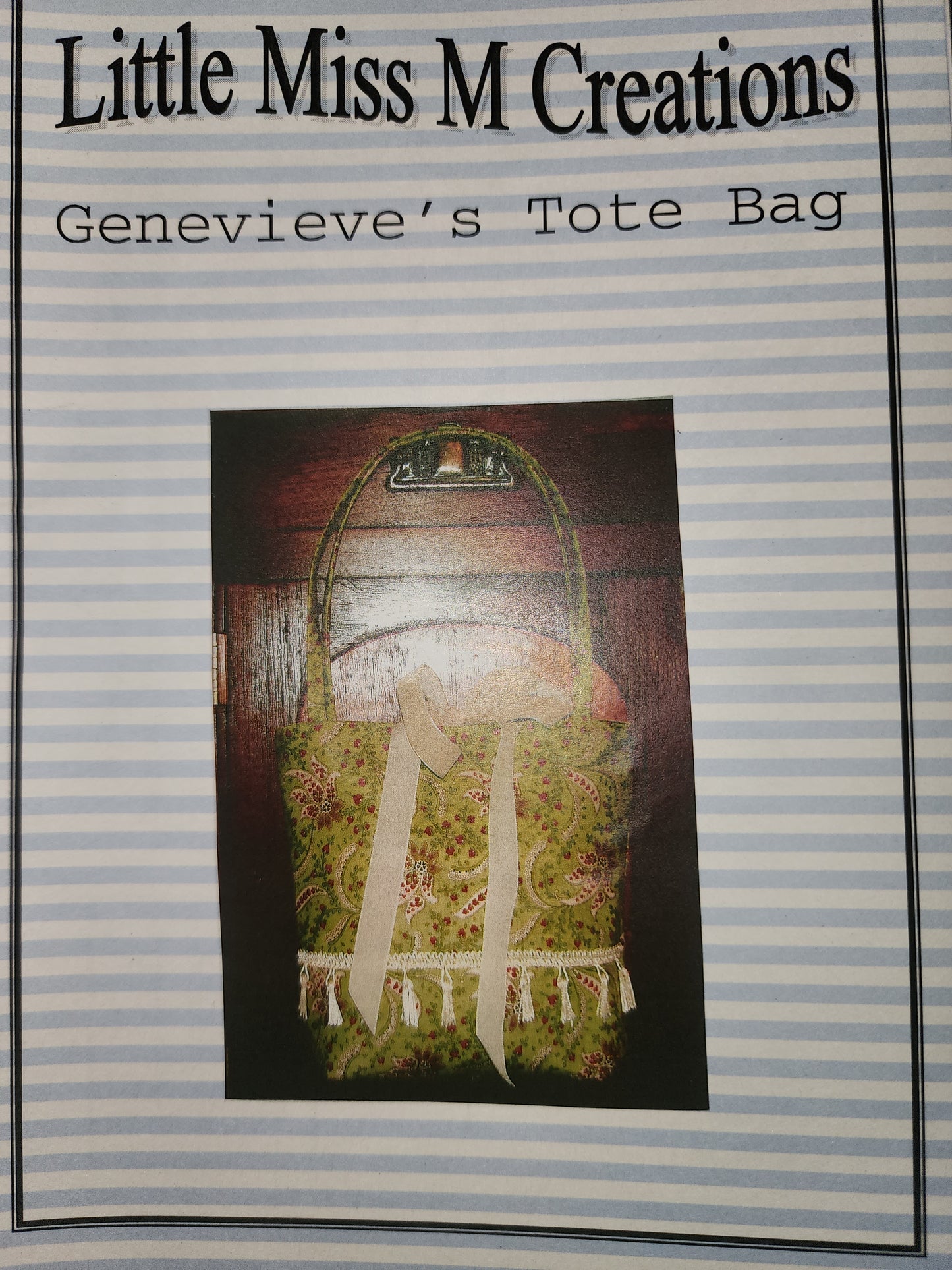 Genevieve's Tote Bag Pattern by Little Miss M Creations *