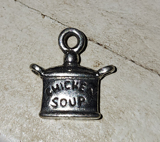 Metal chicken soup pot charm