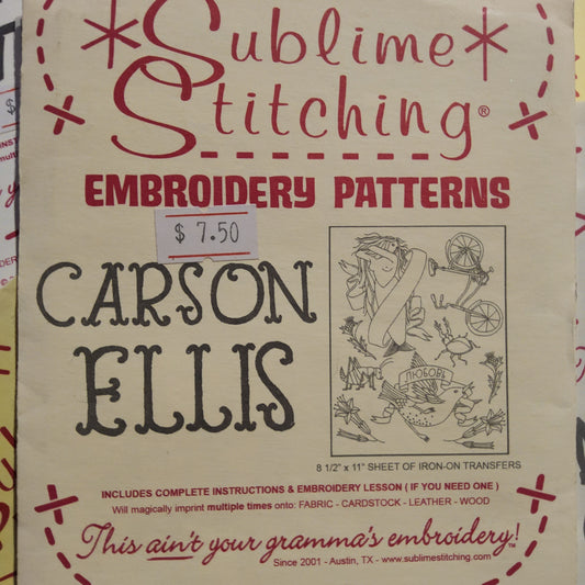 Carson Ellis by Sublime Stitching Iron-on transfers for Embroidery *