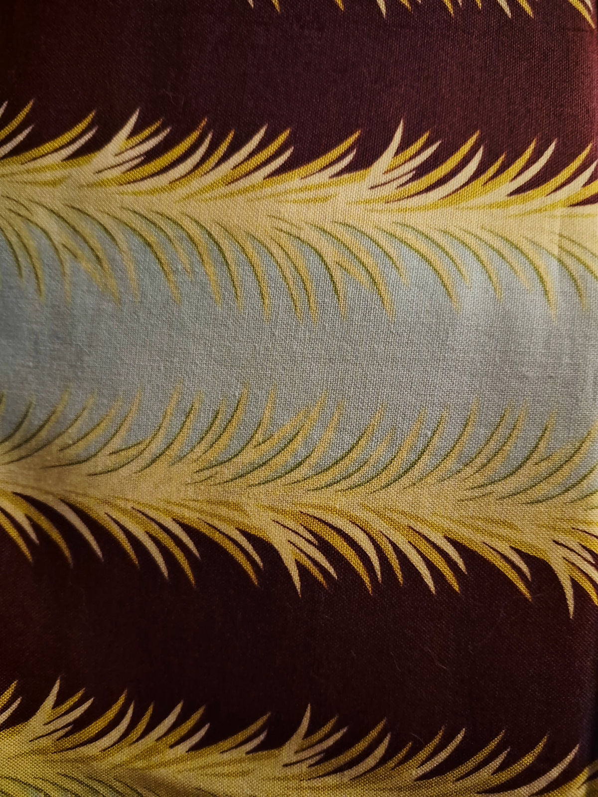 Amy Butler - Temple Flowers - Feathered Stripe - Blue and Burgundy