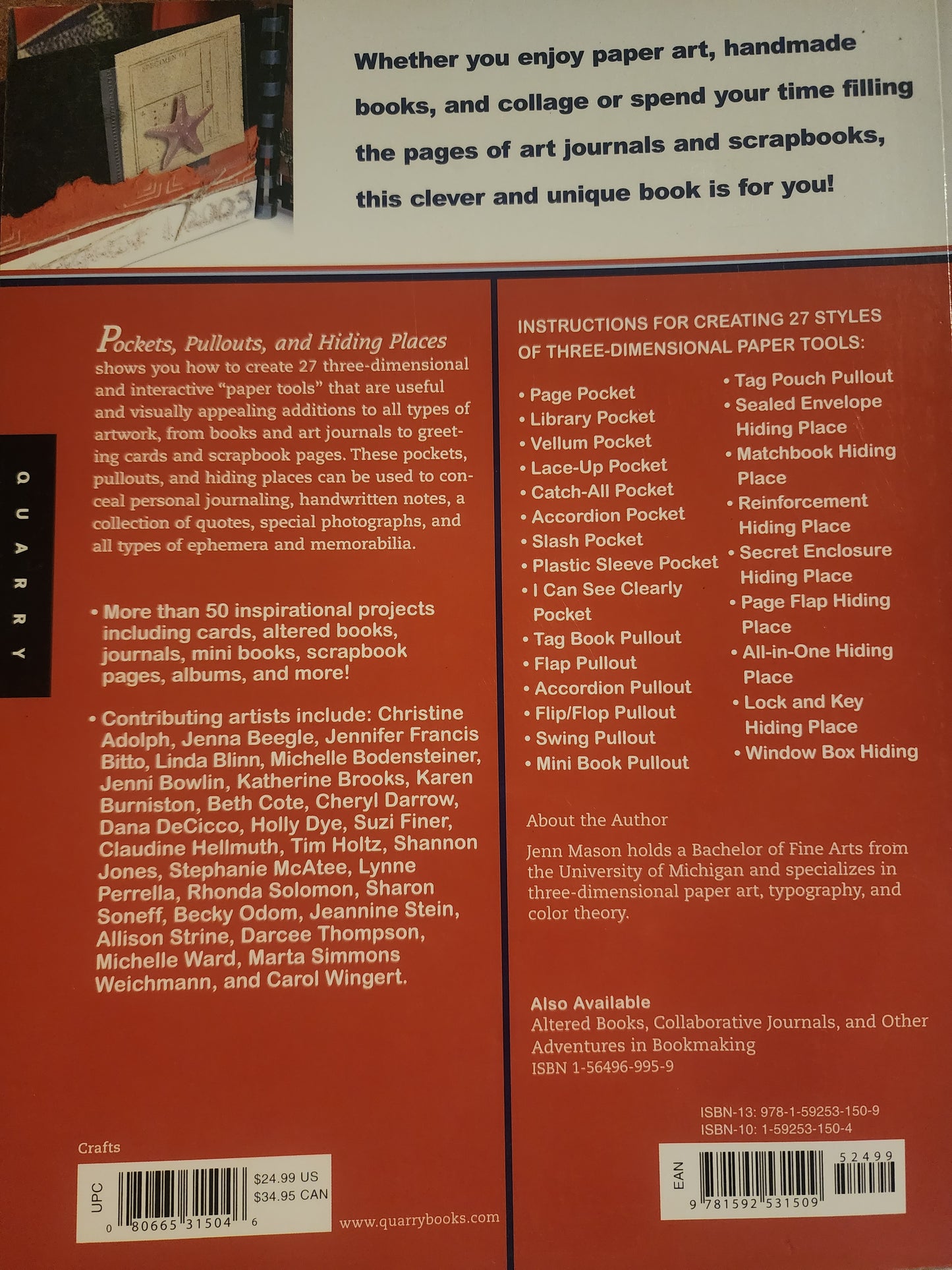 Pockets, Pull-outs, and Hiding Places.  Interactive elements for altered books, memory art and collage