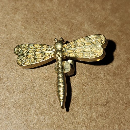 Dragonfly button gold 1.5cm high