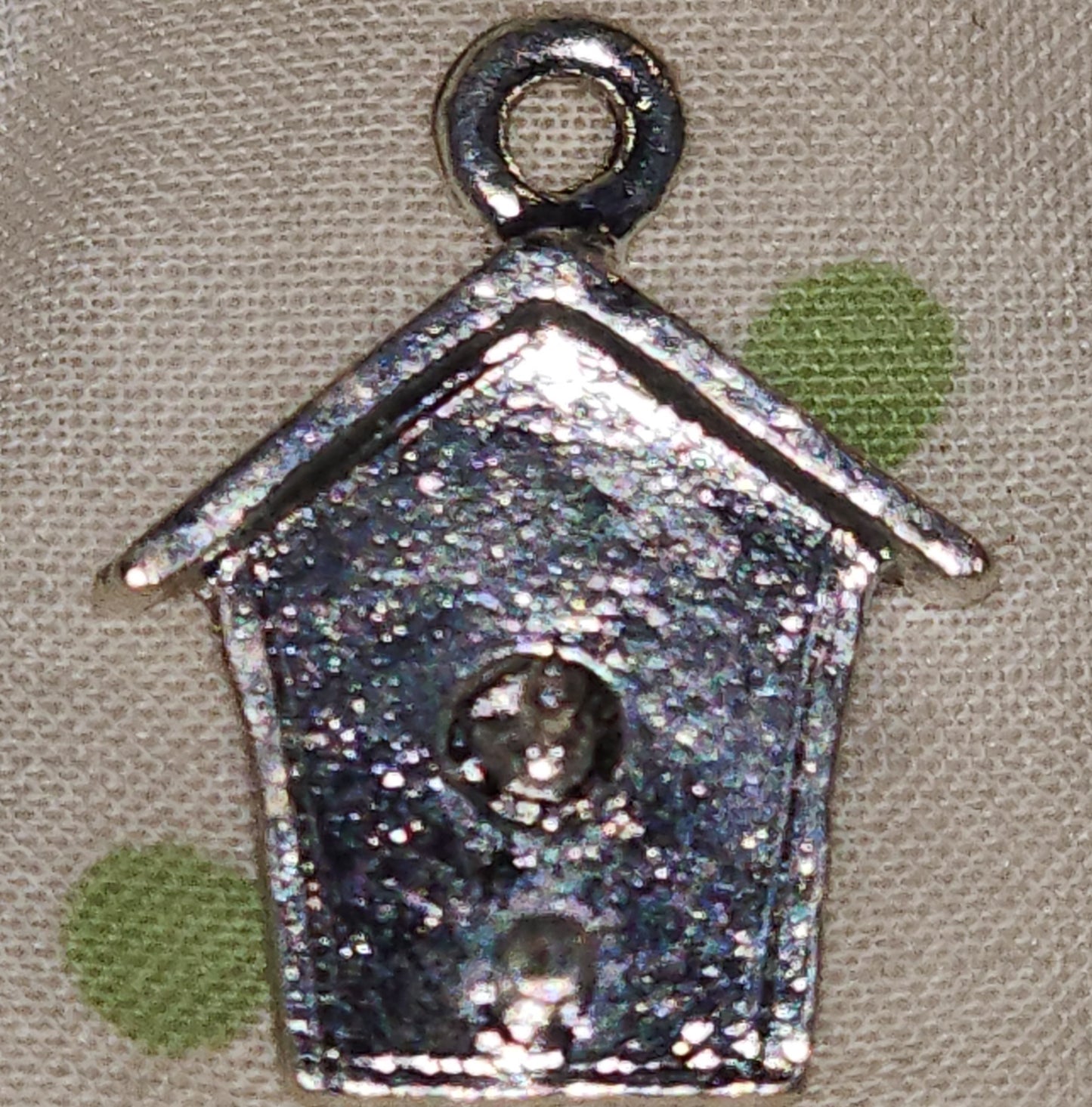 Metal birdhouse charm