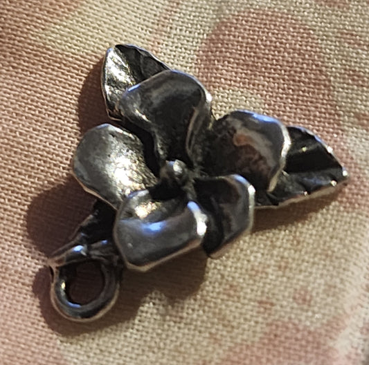 Metal frangipani flower charm