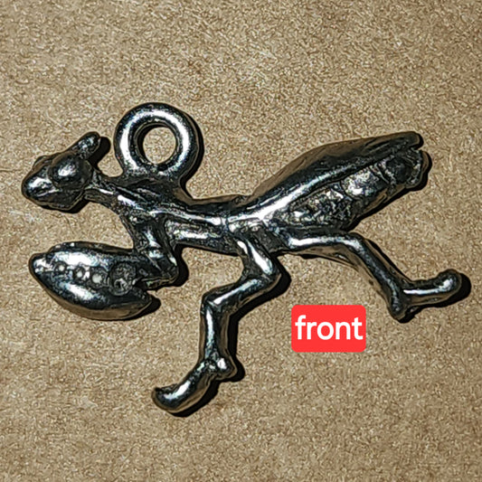 Metal praying mantis charm