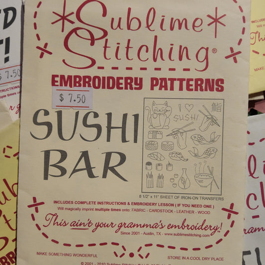 Sushi Bar by Sublime Stitching Iron-on transfers for Embroidery *