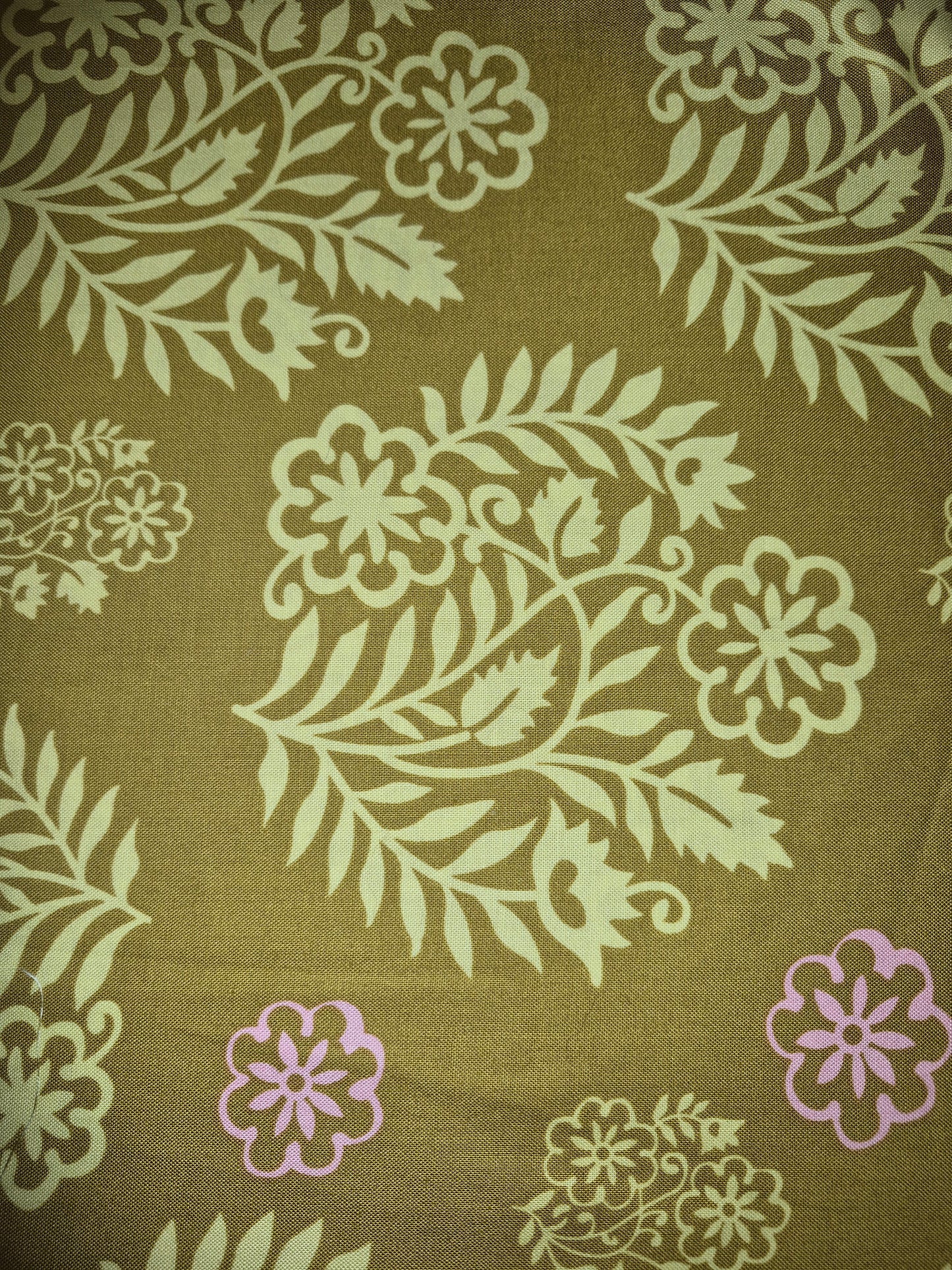 Amy Butler - Temple Flowers - henna block floral Mustard