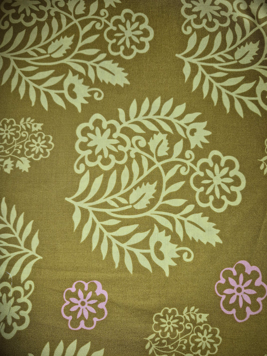 Amy Butler - Temple Flowers - henna block floral Mustard