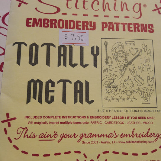 Totally metal by Sublime Stitching Iron-on transfers for Embroidery*